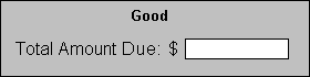 Pre-formatted dollar amount text box