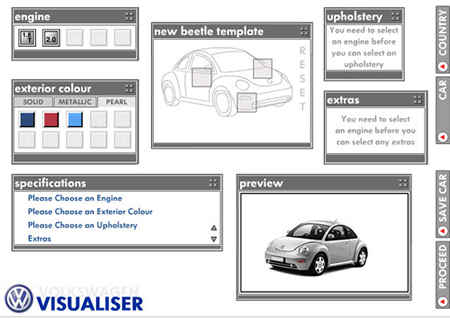 Volkswagen Flash-based car building application