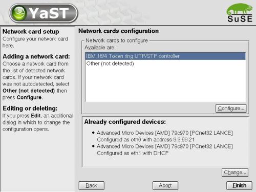 Figure 2. SuSE and United Linux use  the YAST tool